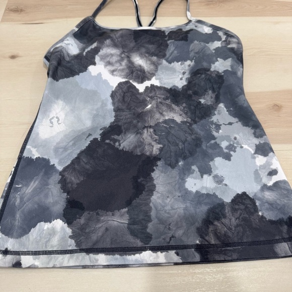 Lululemon Power Y Tank White Coal Tinted Canvas Super Women's 8 Workout Athletic - Picture 6 of 13